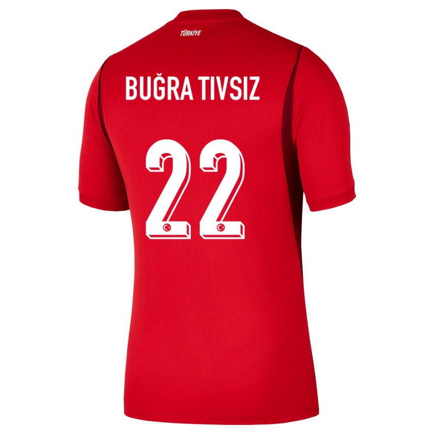 ילדים טורקיה Ensar Buğra Tivsiz #22 אדום בורדו ג'רזי ביתית 26-28 חולצה קצרה