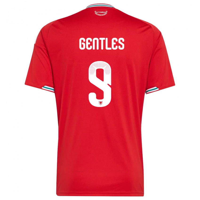 ילדים ויילס Josh Gentles #9 אדום לבן ירוק ג'רזי ביתית 26-28 חולצה קצרה