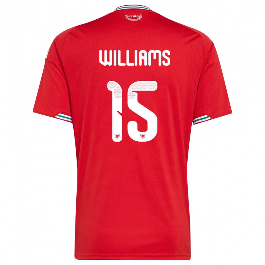 ילדים ויילס Joe Williams #15 אדום לבן ירוק ג'רזי ביתית 26-28 חולצה קצרה