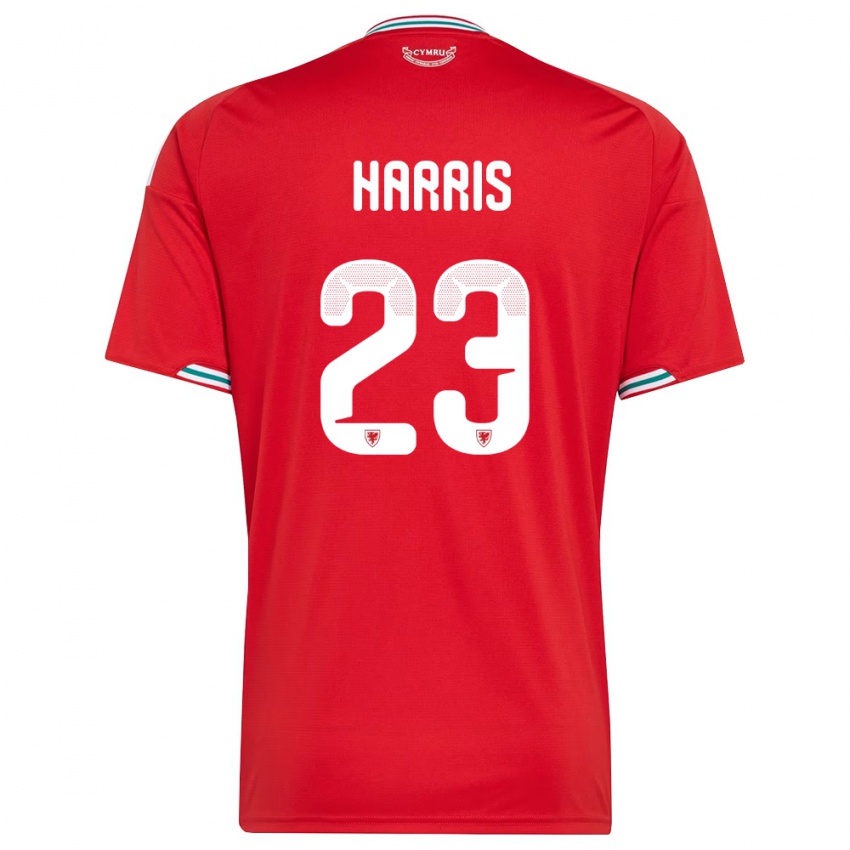 ילדים ויילס Archie Harris #23 אדום לבן ירוק ג'רזי ביתית 26-28 חולצה קצרה