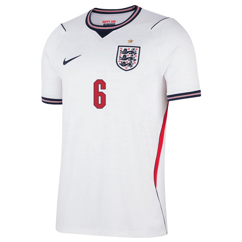 ילדים אנגליה Kaden Braithwaite #6 לבן כהה אדום ג'רזי ביתית 26-28 חולצה קצרה