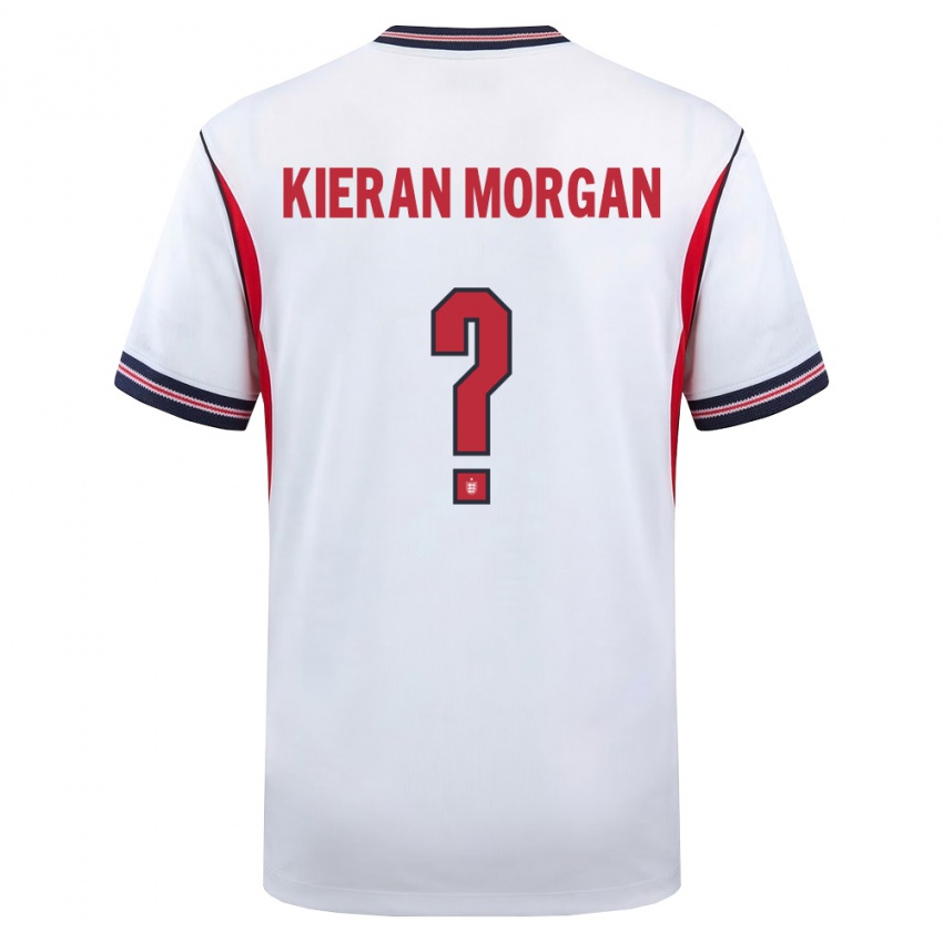 ילדים אנגליה קירן מורגן #0 לבן כהה אדום ג'רזי ביתית 26-28 חולצה קצרה