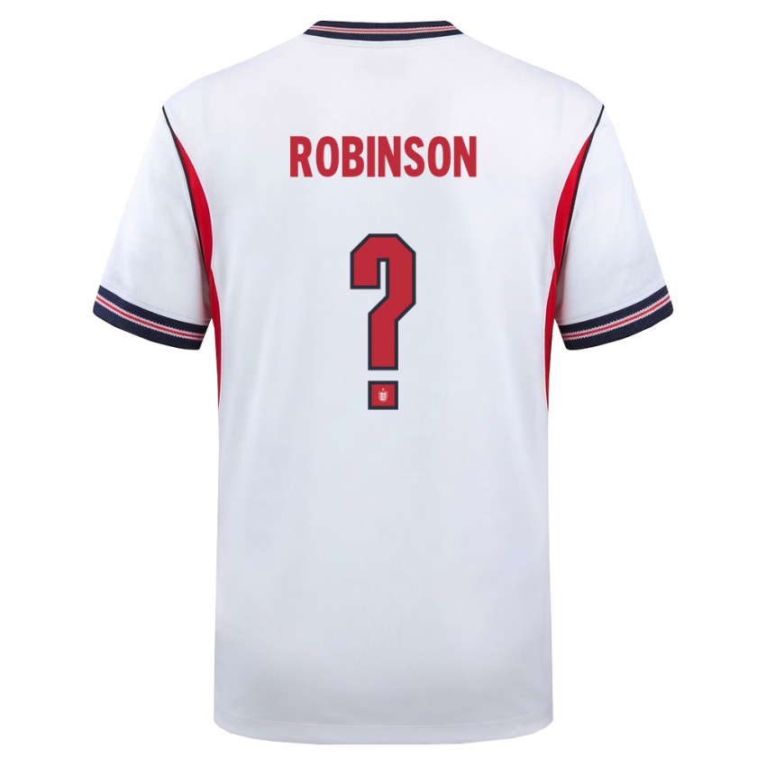 ילדים אנגליה ג'יי רובינסון #0 לבן כהה אדום ג'רזי ביתית 26-28 חולצה קצרה