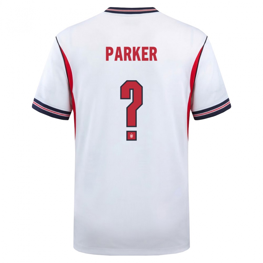 ילדים אנגליה Xavier Parker #0 לבן כהה אדום ג'רזי ביתית 26-28 חולצה קצרה