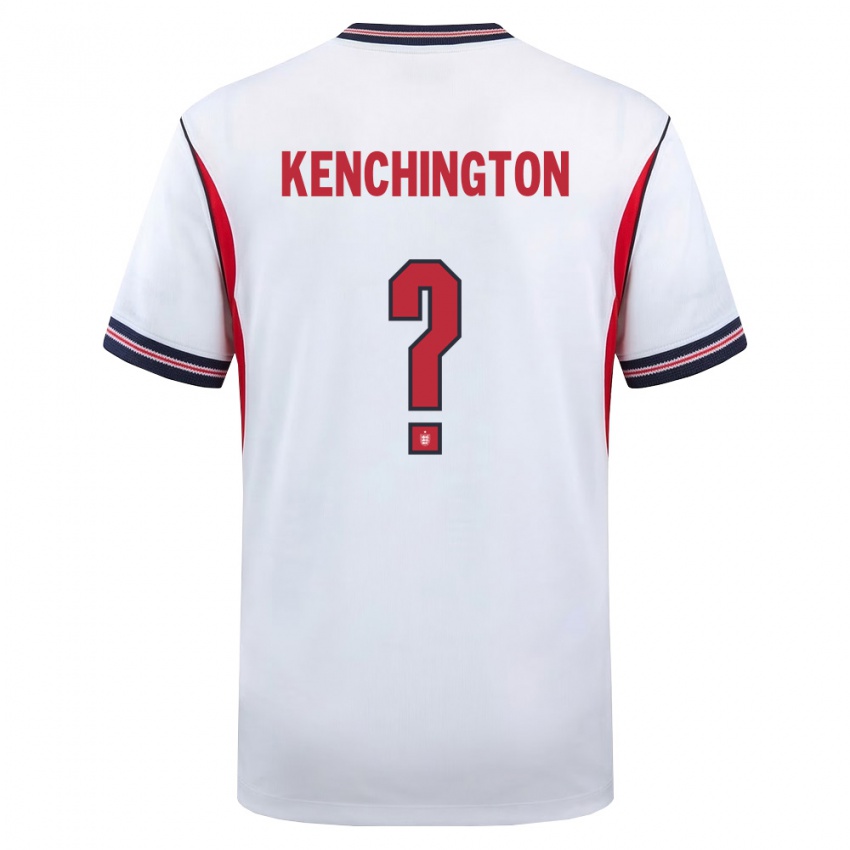 ילדים אנגליה Josh Kenchington #0 לבן כהה אדום ג'רזי ביתית 26-28 חולצה קצרה