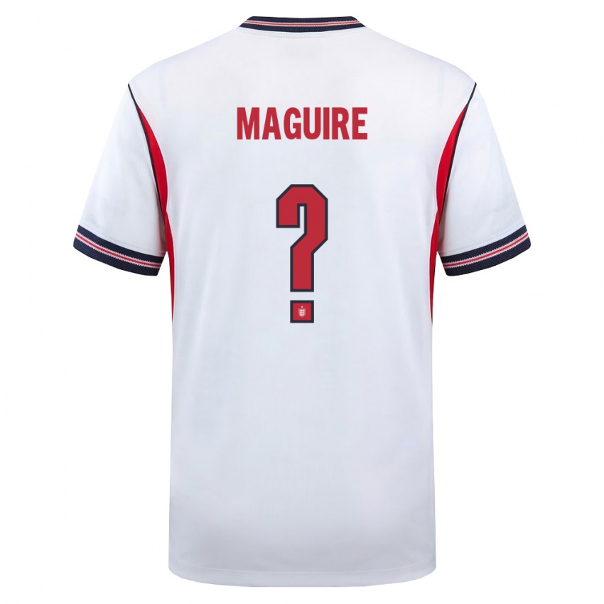 ילדים אנגליה הארי מגווייר #0 לבן כהה אדום ג'רזי ביתית 26-28 חולצה קצרה