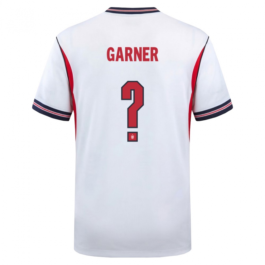ילדים אנגליה ג'יימס גארנר #0 לבן כהה אדום ג'רזי ביתית 26-28 חולצה קצרה