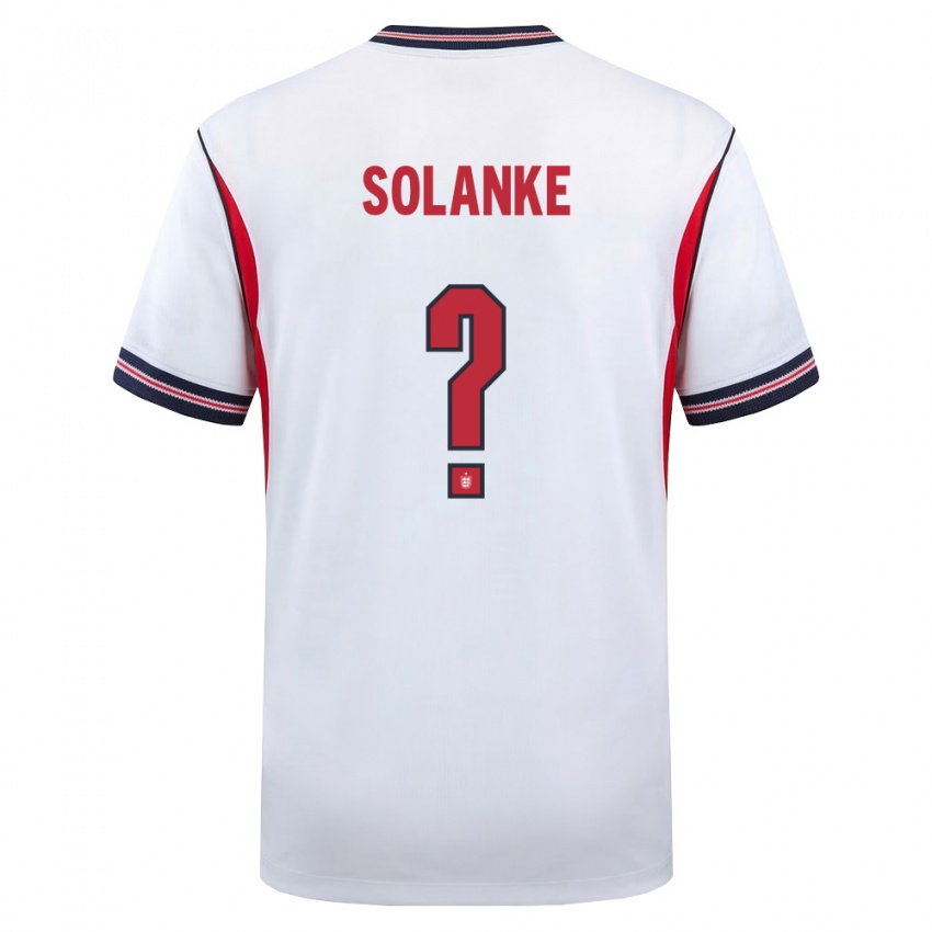 ילדים אנגליה דומיניק סולאנקה #0 לבן כהה אדום ג'רזי ביתית 26-28 חולצה קצרה