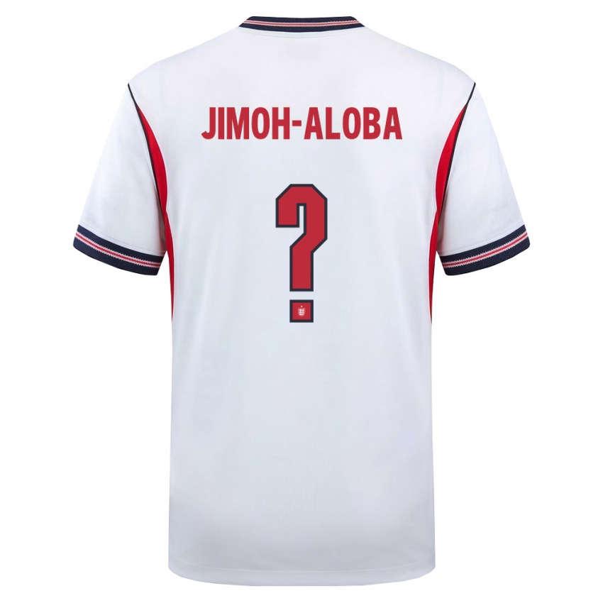 ילדים אנגליה ג'מאלדין ז׳ימו-אלובה #0 לבן כהה אדום ג'רזי ביתית 26-28 חולצה קצרה