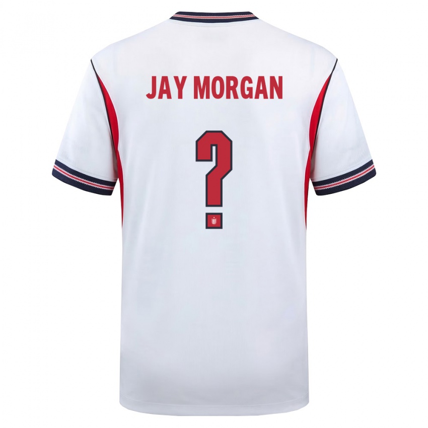 ילדים אנגליה ג'ימי-ג'יי מורגן #0 לבן כהה אדום ג'רזי ביתית 26-28 חולצה קצרה