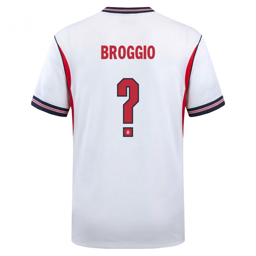 ילדים אנגליה Ben Broggio #0 לבן כהה אדום ג'רזי ביתית 26-28 חולצה קצרה