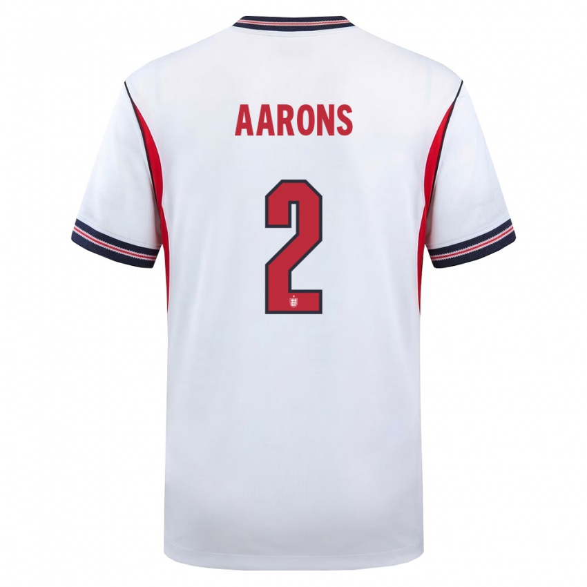 ילדים אנגליה מקס ארונס #2 לבן כהה אדום ג'רזי ביתית 26-28 חולצה קצרה