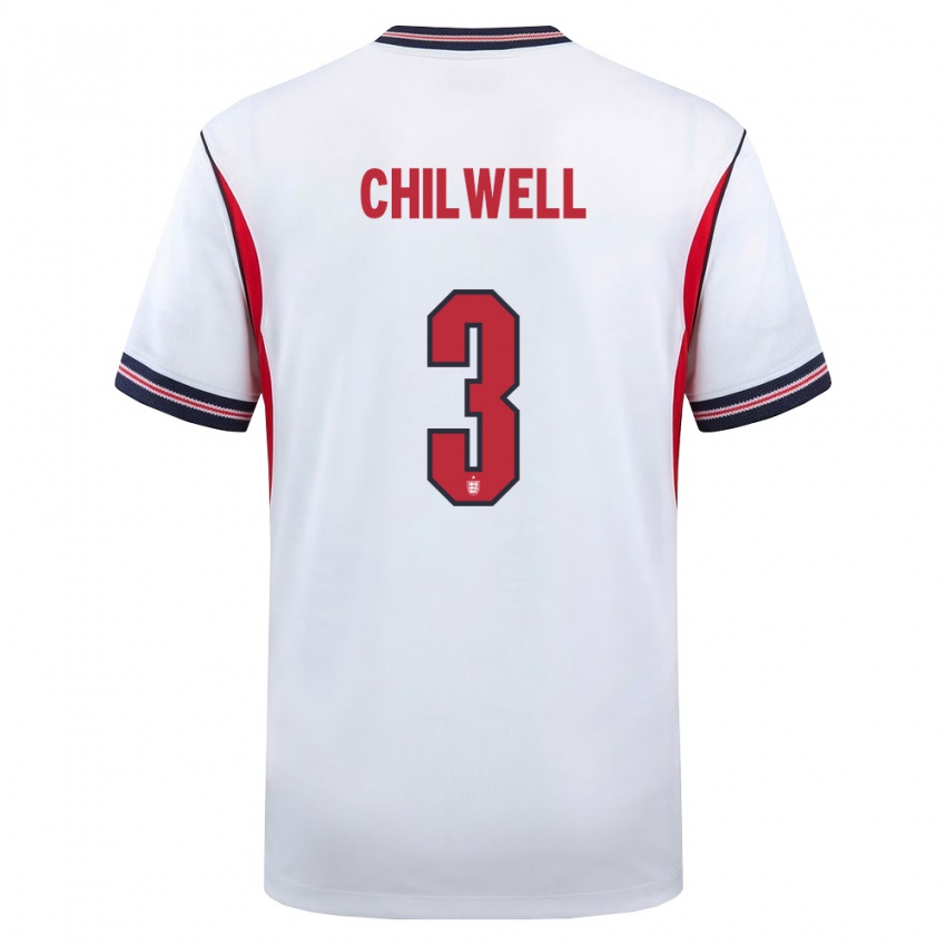 ילדים אנגליה בן צ'ילוול #3 לבן כהה אדום ג'רזי ביתית 26-28 חולצה קצרה