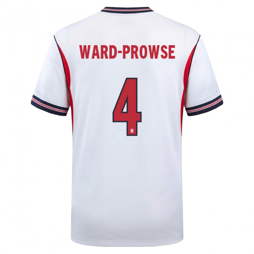 ילדים אנגליה ג'יימס וורד פראוס #4 לבן כהה אדום ג'רזי ביתית 26-28 חולצה קצרה