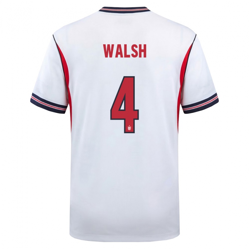 ילדים אנגליה קיירה וולש #4 לבן כהה אדום ג'רזי ביתית 26-28 חולצה קצרה