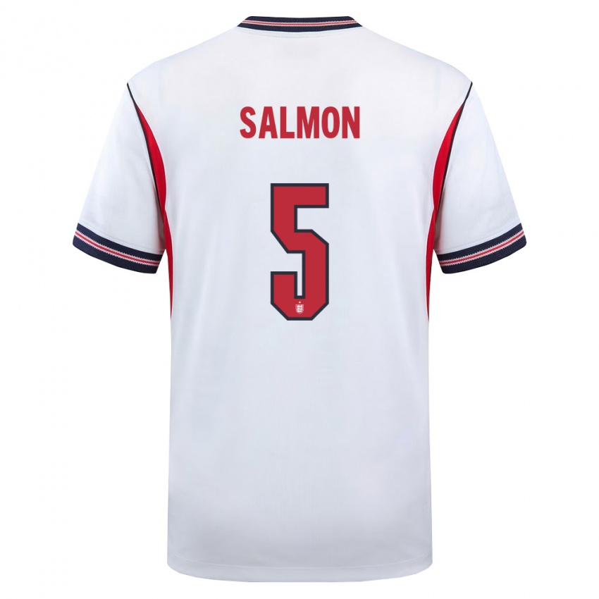 ילדים אנגליה מרלי סלמון #5 לבן כהה אדום ג'רזי ביתית 26-28 חולצה קצרה