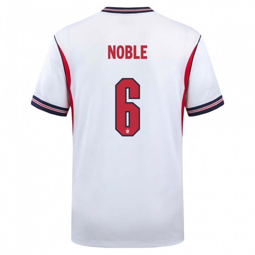 ילדים אנגליה קיאן בן נובל #6 לבן כהה אדום ג'רזי ביתית 26-28 חולצה קצרה