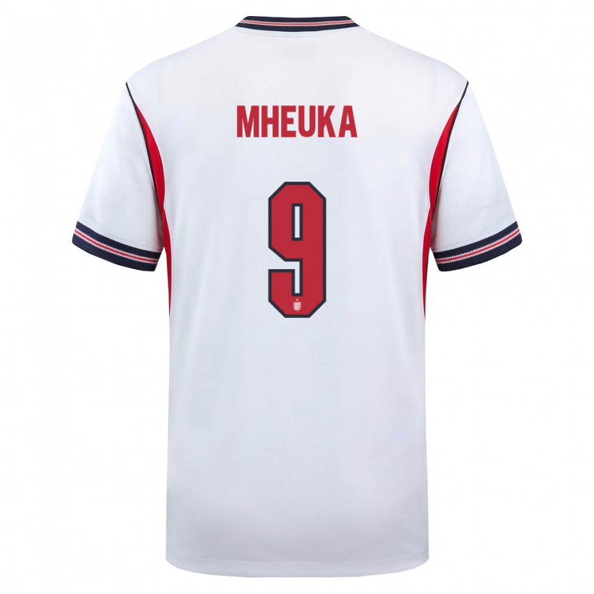 ילדים אנגליה Shumaira Mheuka #9 לבן כהה אדום ג'רזי ביתית 26-28 חולצה קצרה