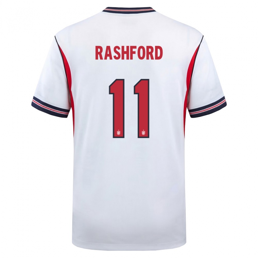 ילדים אנגליה מרקוס רשפורד #11 לבן כהה אדום ג'רזי ביתית 26-28 חולצה קצרה