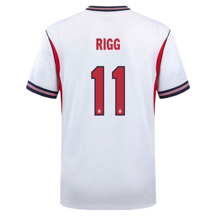 ילדים אנגליה כריס ריג #11 לבן כהה אדום ג'רזי ביתית 26-28 חולצה קצרה