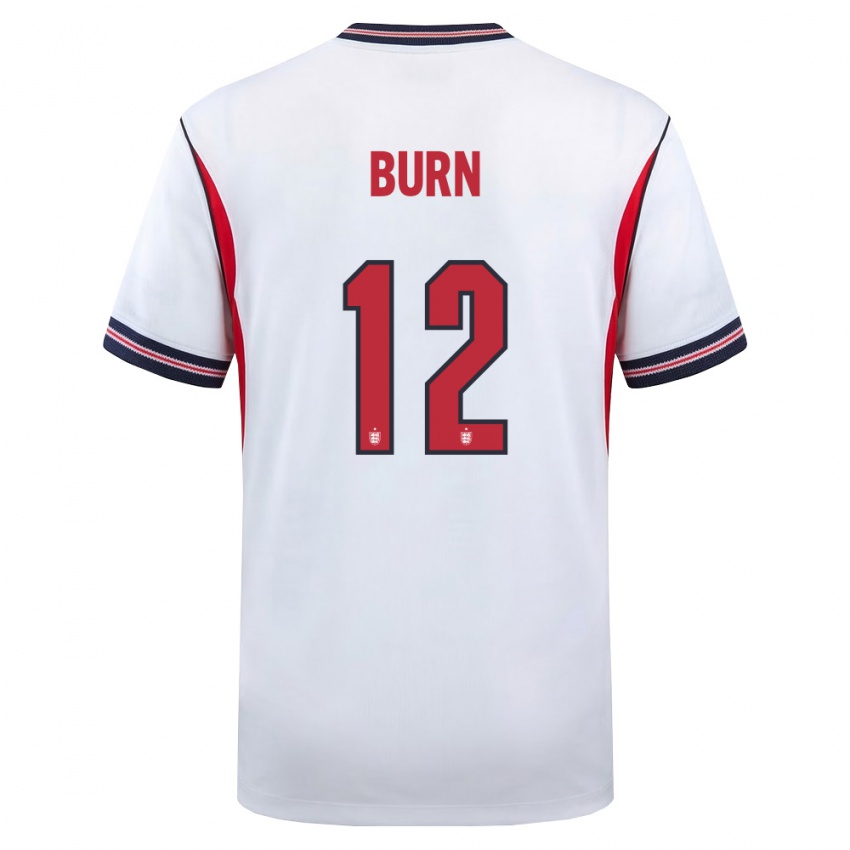 ילדים אנגליה דן ברן #12 לבן כהה אדום ג'רזי ביתית 26-28 חולצה קצרה