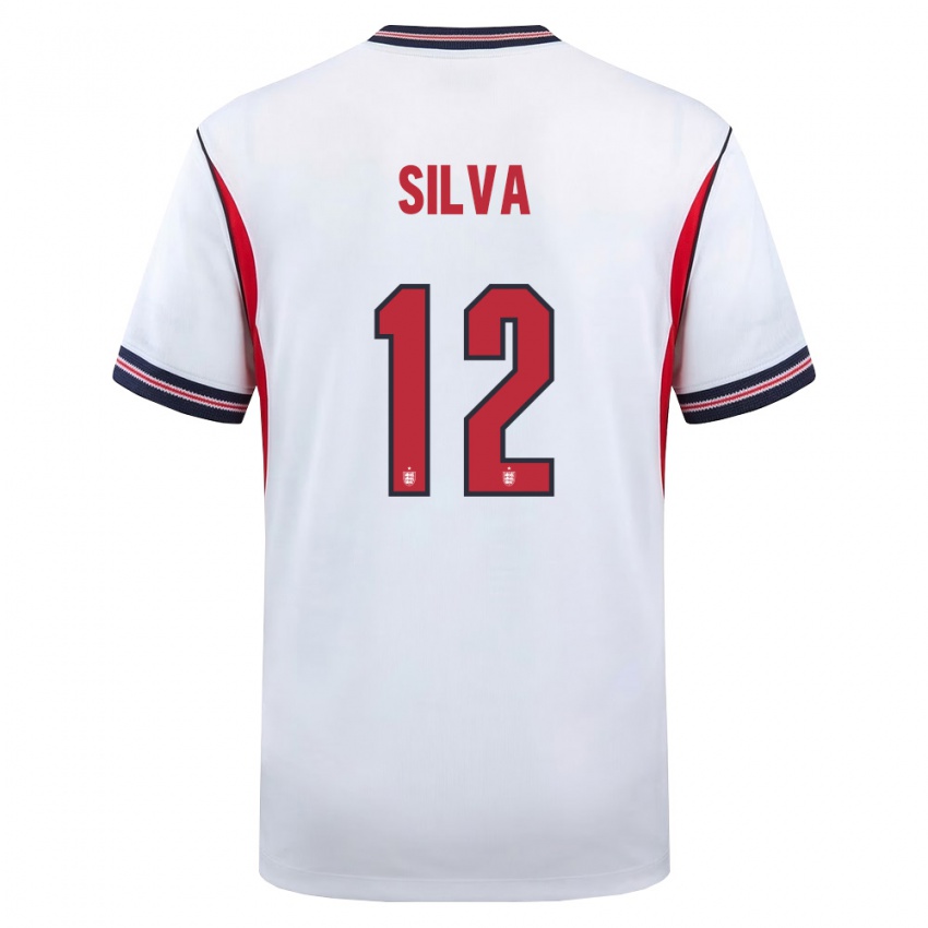 ילדים אנגליה טיאגו סילבה #12 לבן כהה אדום ג'רזי ביתית 26-28 חולצה קצרה