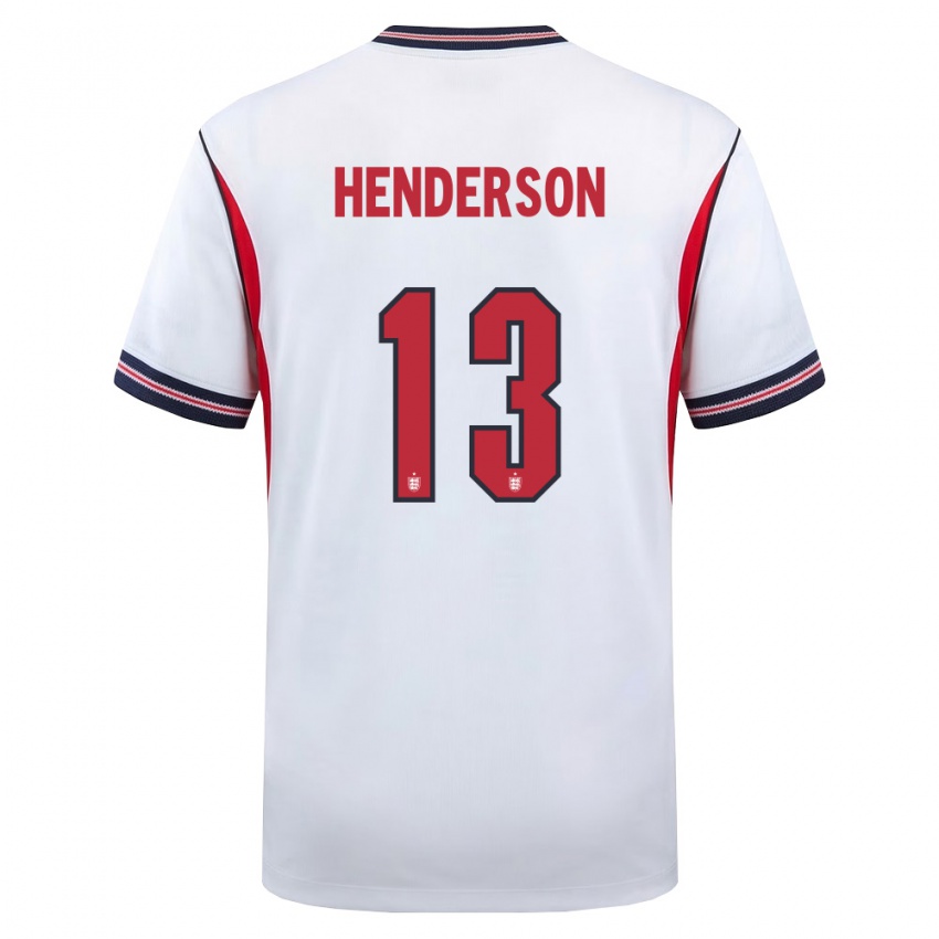 ילדים אנגליה דין הנדרסון #13 לבן כהה אדום ג'רזי ביתית 26-28 חולצה קצרה