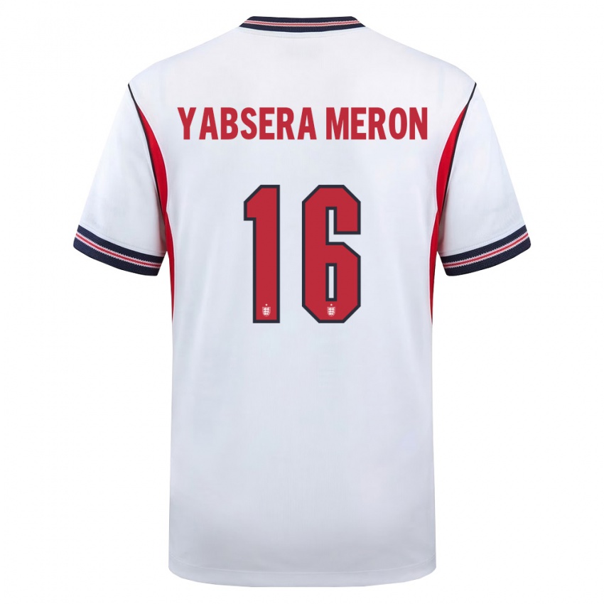 ילדים אנגליה Yabsera Meron #16 לבן כהה אדום ג'רזי ביתית 26-28 חולצה קצרה