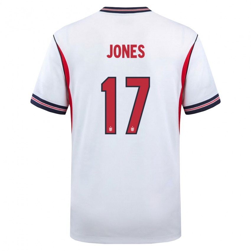 ילדים אנגליה קרטיס ג'ונס #17 לבן כהה אדום ג'רזי ביתית 26-28 חולצה קצרה