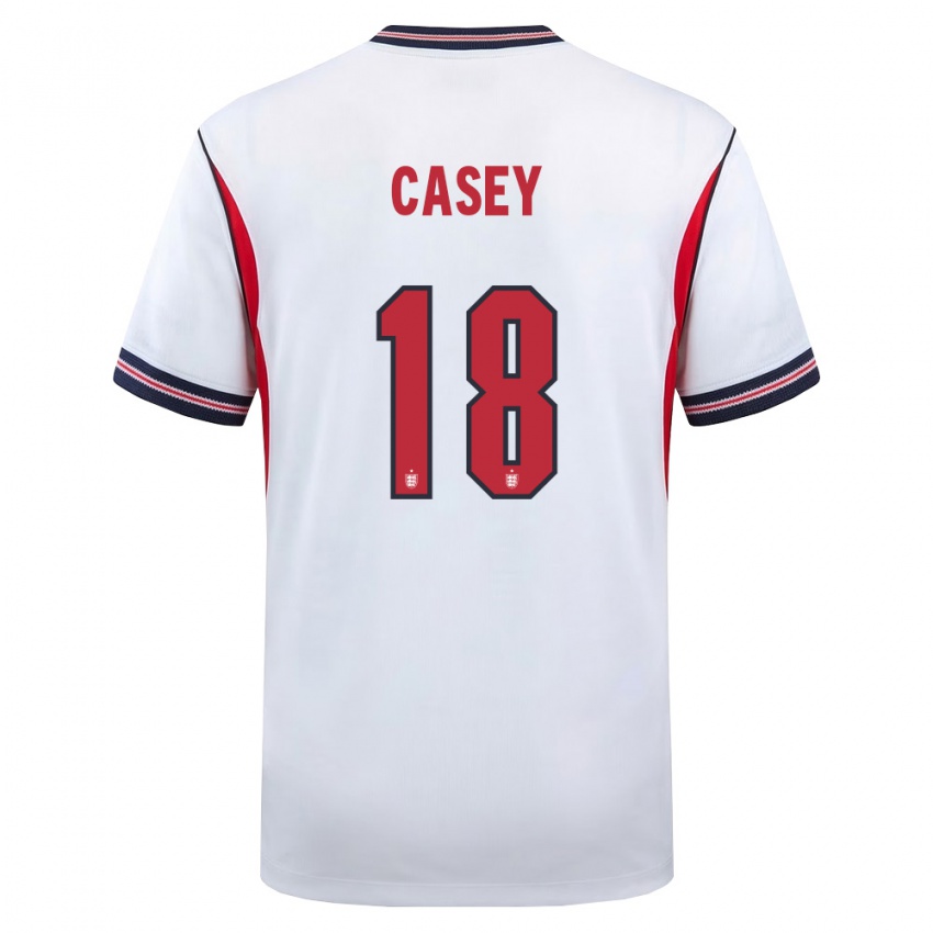 ילדים אנגליה Ben Casey #18 לבן כהה אדום ג'רזי ביתית 26-28 חולצה קצרה