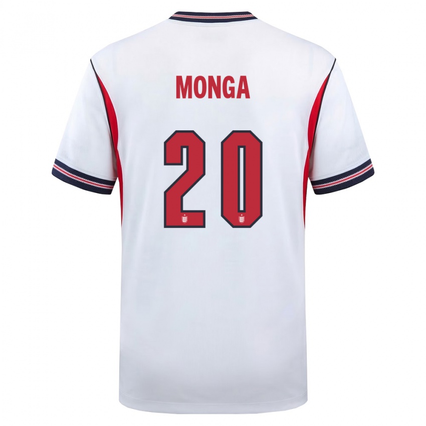 ילדים אנגליה Jeremy Monga #20 לבן כהה אדום ג'רזי ביתית 26-28 חולצה קצרה