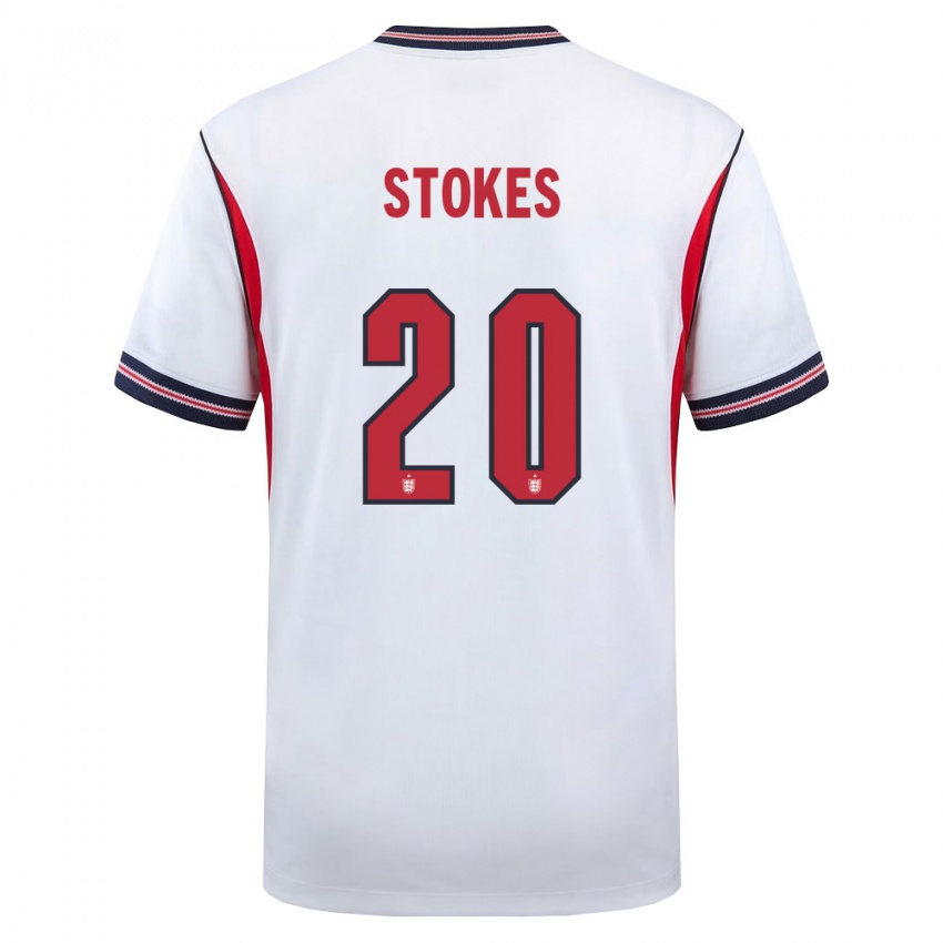 ילדים אנגליה דמי סטוקס #20 לבן כהה אדום ג'רזי ביתית 26-28 חולצה קצרה