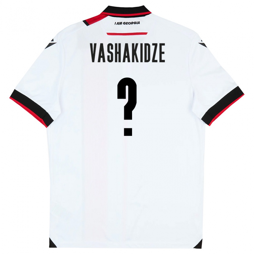 ילדים גאורגיה Nikoloz Vashakidze #0 לבן שחור אדום ג'רזי ביתית 26-28 חולצה קצרה