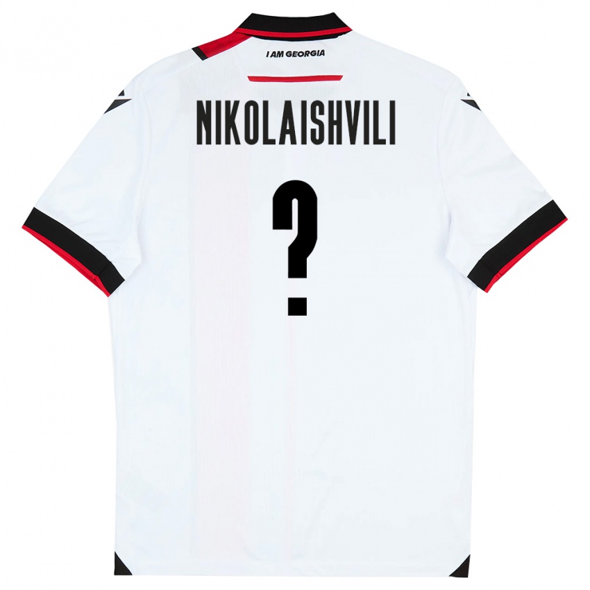ילדים גאורגיה Giorgi Nikolaishvili #0 לבן שחור אדום ג'רזי ביתית 26-28 חולצה קצרה