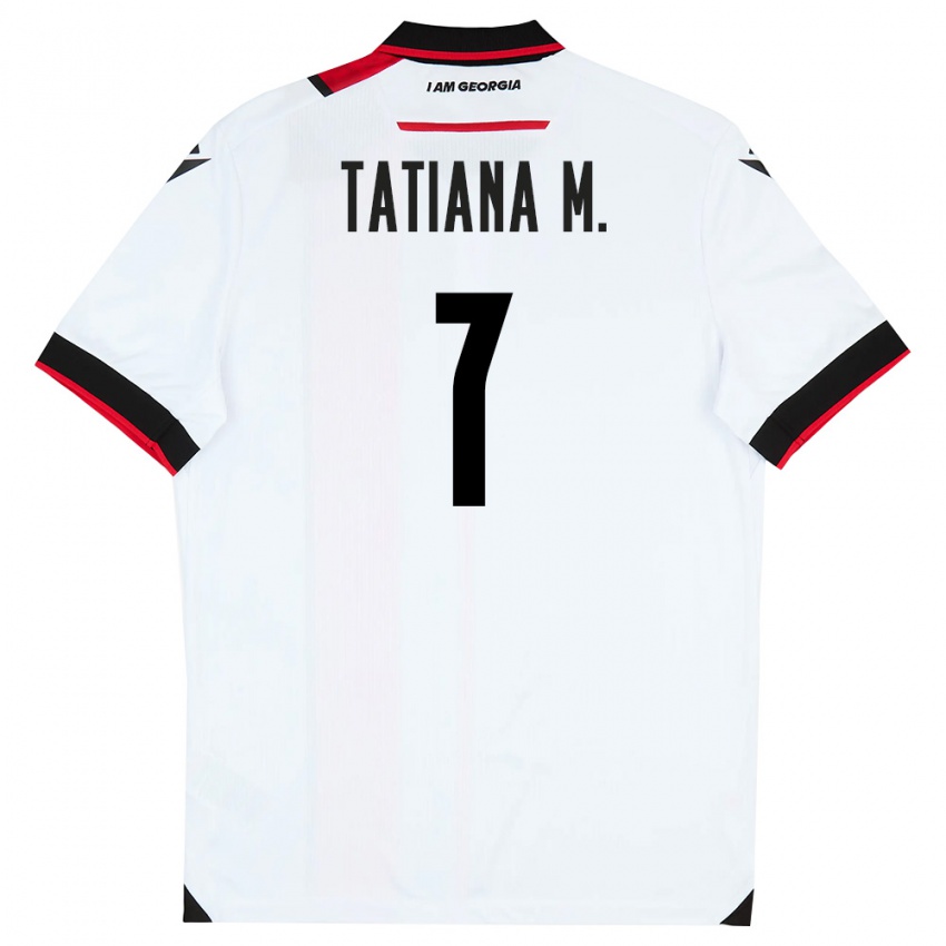 ילדים גאורגיה Tatiana Matveeva #7 לבן שחור אדום ג'רזי ביתית 26-28 חולצה קצרה