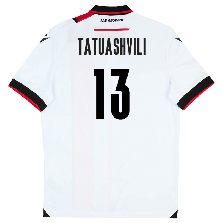ילדים גאורגיה Tamar Tatuashvili #13 לבן שחור אדום ג'רזי ביתית 26-28 חולצה קצרה