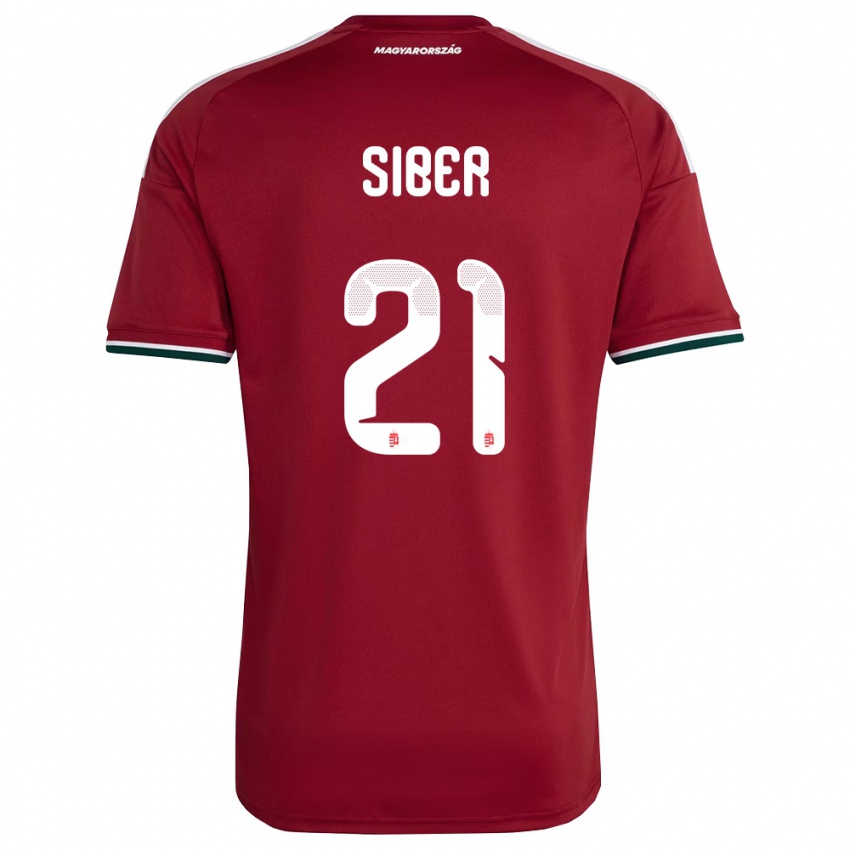 ילדים הונגריה Glória Siber #21 אדום ירוק לבן ג'רזי ביתית 26-28 חולצה קצרה