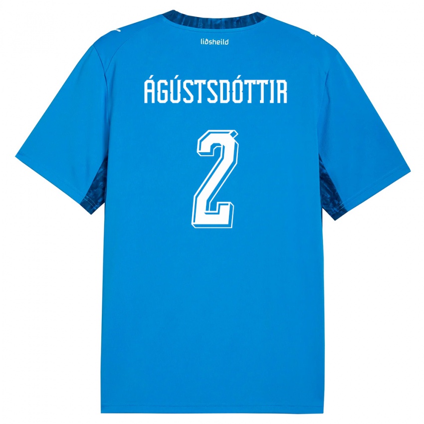 ילדים אִיסלַנד Berglind Rós Ágústsdóttir #2 כחול כהה ג'רזי ביתית 26-28 חולצה קצרה