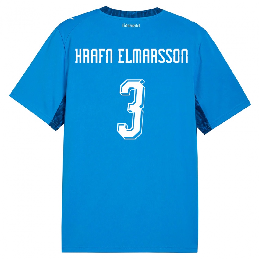 ילדים אִיסלַנד Leó Hrafn Elmarsson #3 כחול כהה ג'רזי ביתית 26-28 חולצה קצרה