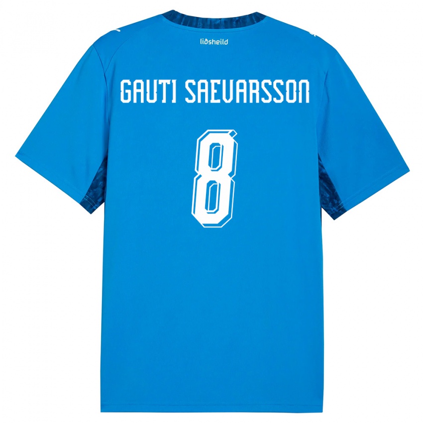 ילדים אִיסלַנד Gudmar Gauti Saevarsson #8 כחול כהה ג'רזי ביתית 26-28 חולצה קצרה