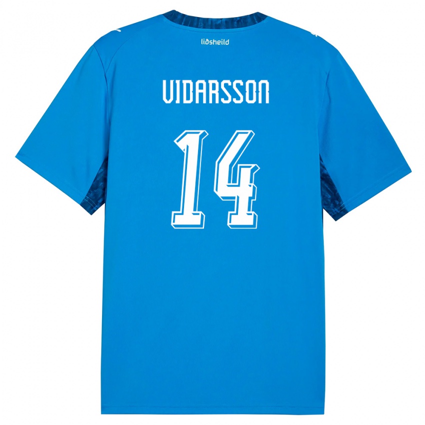 ילדים אִיסלַנד Viktor Vidarsson #14 כחול כהה ג'רזי ביתית 26-28 חולצה קצרה