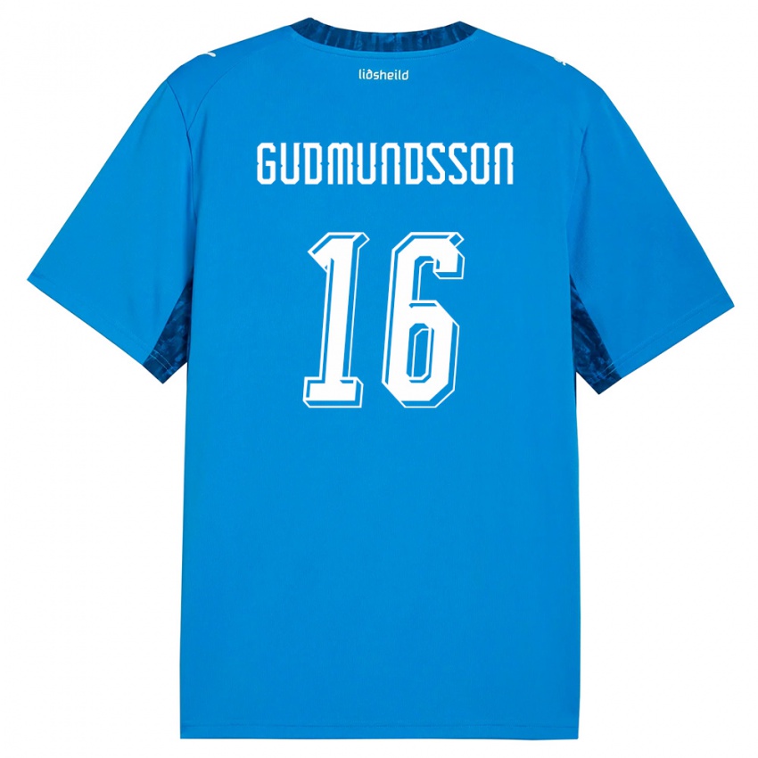 ילדים אִיסלַנד Jón Breki Gudmundsson #16 כחול כהה ג'רזי ביתית 26-28 חולצה קצרה