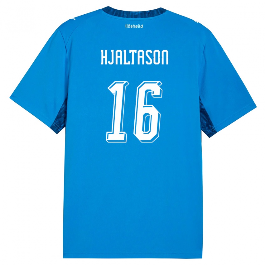 ילדים אִיסלַנד Kristian Hjaltason #16 כחול כהה ג'רזי ביתית 26-28 חולצה קצרה