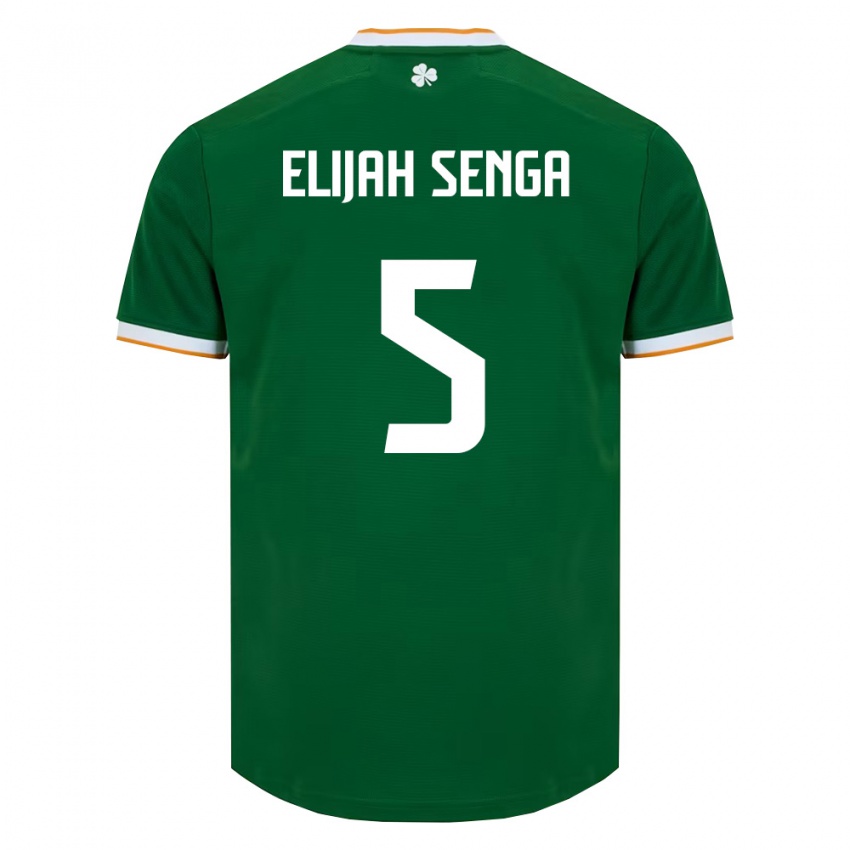 ילדים אירלנד Ben Elijah Senga #5 ירוק כהה לבן ג'רזי ביתית 26-28 חולצה קצרה