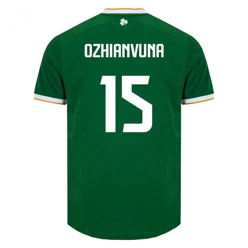 ילדים אירלנד Victor Ozhianvuna #15 ירוק כהה לבן ג'רזי ביתית 26-28 חולצה קצרה