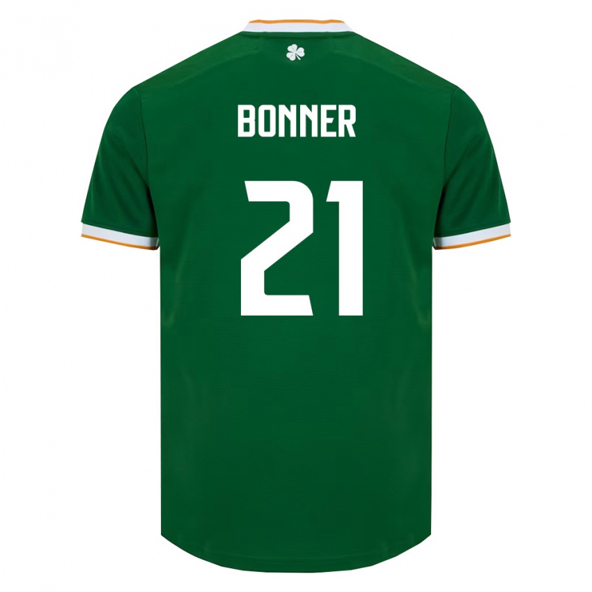 ילדים אירלנד Charlie Bonner #21 ירוק כהה לבן ג'רזי ביתית 26-28 חולצה קצרה