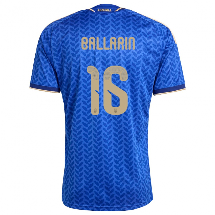ילדים איטליה Francesco Ballarin #16 כחול כהה זהב ג'רזי ביתית 26-28 חולצה קצרה