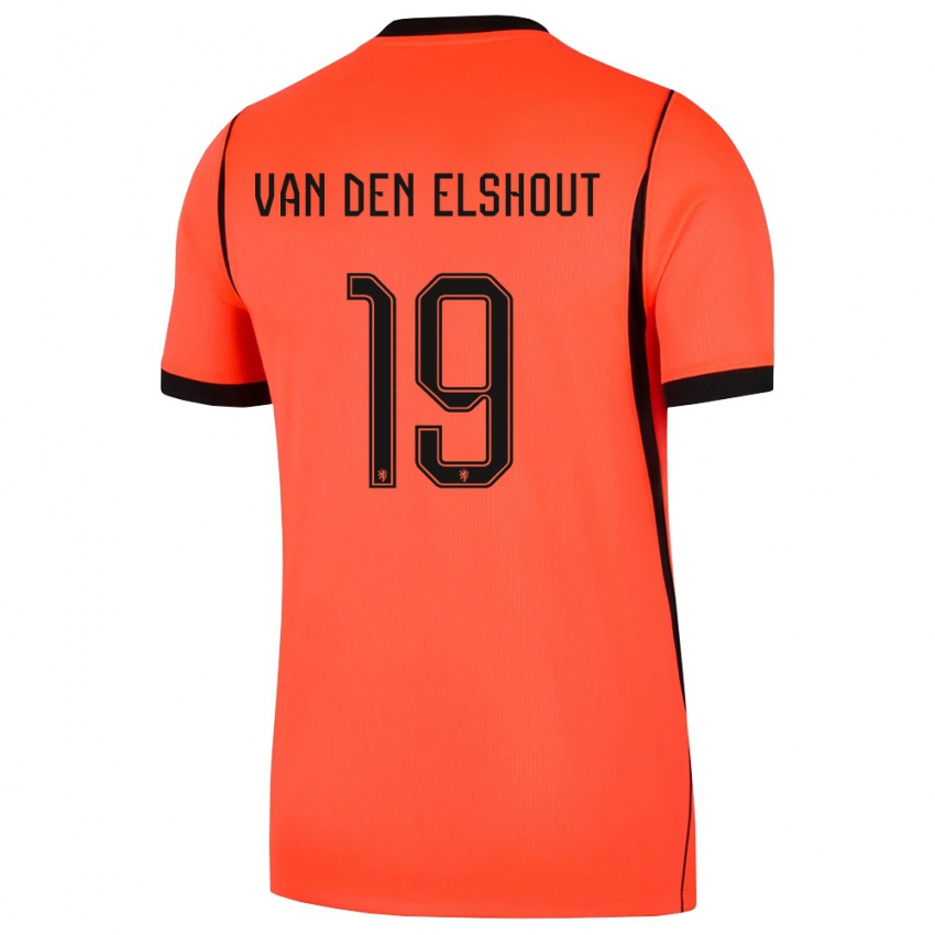 ילדים הולנד Tobias Van Den Elshout #19 כתום שחור ג'רזי ביתית 26-28 חולצה קצרה