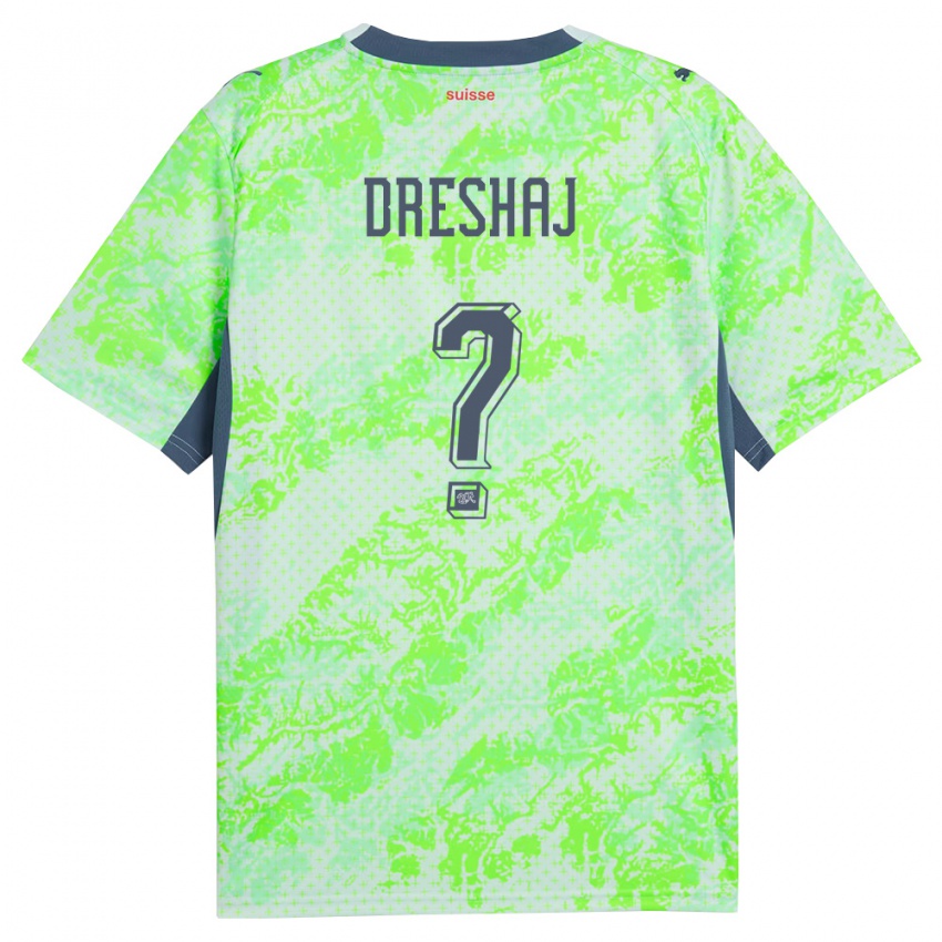 ילדים שווייץ Eron Dreshaj #0 ירוק כהה הרחק ג'רזי 26-28 חולצה קצרה