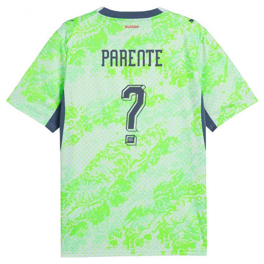 ילדים שווייץ Jason Parente #0 ירוק כהה הרחק ג'רזי 26-28 חולצה קצרה